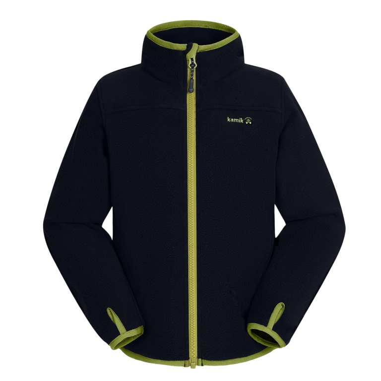 Kamik Fleece Jacket Ridley (warm, polar fleece) black/sage green boys